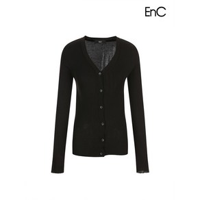 이앤씨 EnC 블랙 슬림 골지 가디건 ENCK33802C