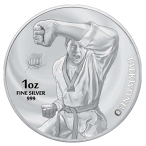 [케이민트] 불리온 실버 코인(태권도불리온) 2022 1oz Taekwondo Ag999 Silver Coin