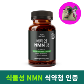 피트네이처 식물성 NMN 영양제 엔앰엔 식약청인증 HACCP, 1개, 60정