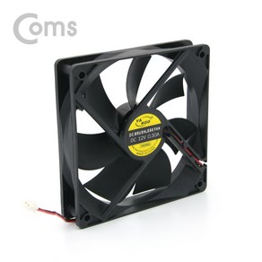 Coms NT949 DC12V 케이스용 팬쿨러 120mm 2핀전원 쿨러팬 DC브러시리스 팬 모터 저소음 2P 전원 커넥터, 1개