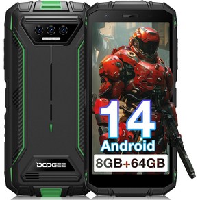 DOOGEE S41T 러기지 스마트폰 공기계 잠금해제, 64GB, 초록