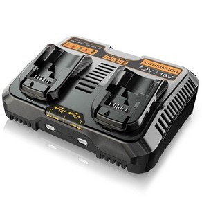 【동시 충전 USB 포트 2개】 Dewalt 듀얼 배터리 충전기 DCB102용 고속 1220V MAX 교체품 12V20V Max 리튬 이온 호환되는 이중, 【동시 충전 USB 포트 2개】 Dewalt 듀얼 배터, 1개