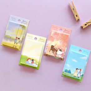 [빨강머리앤] 미니 점착메모 / 점착식 메모지 간편 다이어리 꾸미기, 코지블루