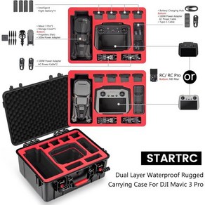 DJI Mavic 3 Po Cine Fly Moe 콤보용 STARTRC 방수 하드캐리 케이스 RC 컨트롤러 드론 액세서리