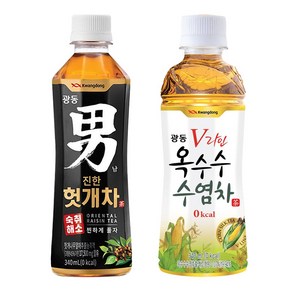 [제트스카이] 광동 옥수수 수염차 340ml 20펫 + 광동 헛개차 340ml 20펫, 1세트