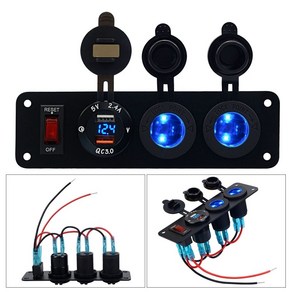 5V/3.4A; 9V/2.5A; 12V/2A QC3.0 포트 충전기 소켓 전원 출력 담배 라이터 소켓 패널 출력 과전류 보호