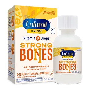 Enfamil Baby Vitamin D-Vi-Sol Liquid Supplement Dops fo Infants Suppoting Stong Teeth & Bones, 1개, 50ml