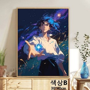 [PINK LITCHI]명화그리기 피포페이팅 하야오 센과 치히로 DIY 디지털 유화 QLTT414YH04, 30*45CM, 색상B, 1개