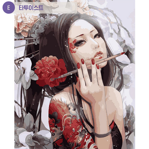 [할인판매] 명화그리기 여인 팝아트 그림 그리기 키트 DIY유화그리기 페인팅 세트 취미생활 슬기로운집콕생활 집에서할수있는취미 스트레스 해소 여인그리기 집콕 취미, E) 타투이스트, 1개
