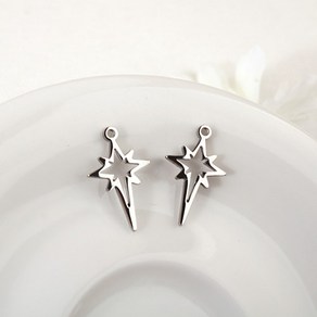 비즈아이 [8-014-11]써지컬스틸 펜던트 번개 13x24mm 1개