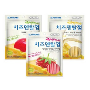 포켄스 과일먹은 치즈덴탈껌 100g 3종 딸기 바나나 사과, 1개