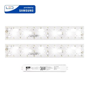 투원라이팅 가정용 삼성 칩 LED 조명 모듈 등 교체 세트 주방등 욕실등 420x70mm 2장 36W, 보급형/SA등급(3528칩), 1개, 주광색