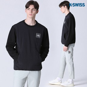 [케이스위스] [(K-SWISS)] 헤리티지 사각 로고 퀼팅 지퍼 맨투맨