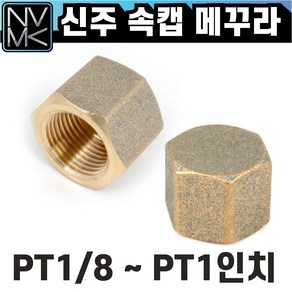 노바마켓 신주 황동 속캡 메꾸라 마게 마개 속나사 니플 배관부속 닛플, 1개