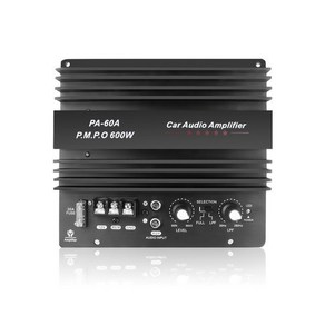 12V 600W 자동차 오디오 전력 증폭기 DIY 보드 무손실 서브 우퍼 저음 모듈 자동차 오디오 액세서리 모노 채널 PA60A, 1.Black