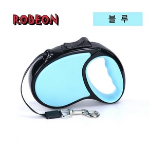 ROBEON 프리미엄 강아지 자동리드줄 꼬임방지 3M, 블루, 1개