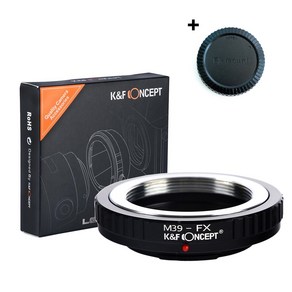 K&F Concept M39-FX 렌즈 변환링 어댑터 M39 렌즈 - 후지 X 바디 / 뒤캡포함 _ M39 mount lens on Fuji X adapte + cap, 1개