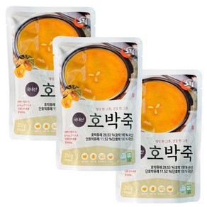 토리식품 구수하고 든든한 국산 호박죽 간편죽 파우치, 3개, 250g × 3개, 250g