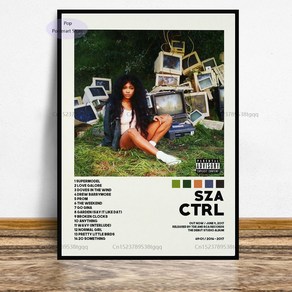 노 브랜드 GX422 음악 SZA CTRL 앨범 커버 스타 트랙 목록 선물 포스터 인쇄 캔버스 회화 벽 아트 파이 0416 Movie