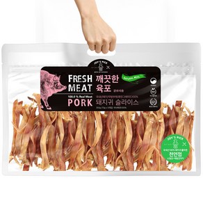 오래오래프로젝트 강아지 오래먹는 깨끗한 육포 돼지귀 슬라이스 천연 껌 350g, 1개