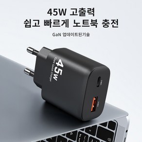 ACEFAST 초고속 충전기 C타입 고속충전기 PD45W GaN 고속충전기, 1개, 블랙