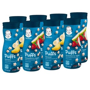 Gebe Puffs 거버 퍼프 유아 과자 스낵 딸기사과+바나나 42g 총 8팩, 1개