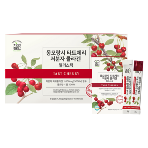 자연해답 몽모랑시 타트체리 저분자 콜라겐 젤리스틱 콜라겐/히알루론산, 200g, 6개