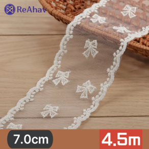 레아하브(ReAhav) 피에르나 레이스천 밑단원단 리본끈 7.0x450cm, 1개, 베이지