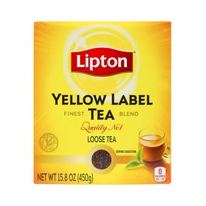 15.8 Ounce (Pack of 1) Black Tea Lipton Yellow Label T 15.8온스(1팩) 홍차 립톤 옐로우 라벨 티 인터내셔널 블렌드 15.8o, 1개, 447g