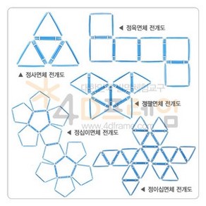 4D프레임 정다면체 전개도 세트