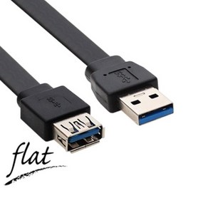 [강원전자] [AM-AF] USB-A 3.0 to USB-A 3.0 M/F 연장케이블 플랫형 NMC-UF310F [블랙/1m], 1개