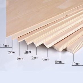 바스우드 보드 모델 공예 시트 재료 DIY 건물 조각 부품 액세서리 두께 1.5mm 5mm-10mm, 06 100x100x6mm-5pcs, 5개