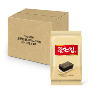 광천김 참 재래도시락 김, 5g, 64개