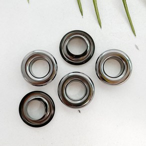 헤세드 국산) 24호 아일렛(내경12mm) 스틸 아일렛 (30쌍), 블랙실버, 30개