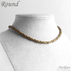 클루아조네코리아 가죽목걸이 4mm 메탈 골드 Fee Edition Round 170N 목걸이