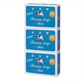 Cow Beauty Soap 카우 브랜드 블루 박스 바쓰 사이즈 뷰티 솝 비누 3개입 3팩, 130g