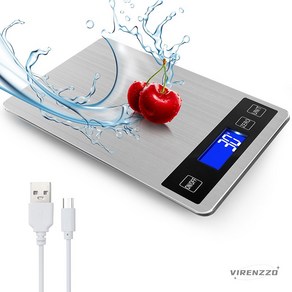 VIRENZZO 주방저울 USB 충전 전자저울 1g부터 최대 5kg 다양한 활용성 베이킹 저울 계량