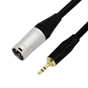 맥라인 스테레오 3.5mm TRS 1/8 to XLR 캐논/숫 PC 앰프 믹서 음향 연결선 오디오 스피커 케이블 McLine MC-HA28, 1m, 1개