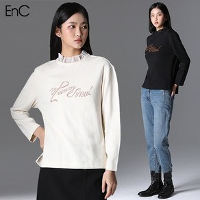 ENC [EnC] 프릴넥 자수 로고 맨투맨