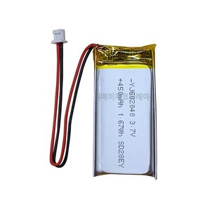 YJ 리튬폴리머배터리 KC인증충전지 3.7V YJ602040 450mAh