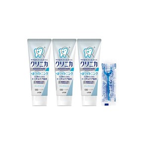 크리니카 어드밴티지 의약외품 + 화이트닝 엽서 클리어 민트 치약 불소 130g×3개 + 치실 포함, 3개