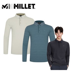 밀레 MILLET 남성 남자 [가을] 간절기 기능성 일상스타일일로 등산 아웃도어 야외활동까지 하기 무난한 신축성 긴팔 카라 티셔츠