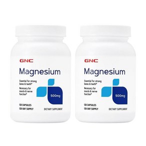 GNC 지엔씨 마그네슘 500mg 120캡슐 2개세트, 2개, 용량, 120정