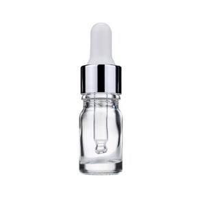 바른용기 투명 스포이드공병 유리 용기 [실버/화이트], 100개, 5ml