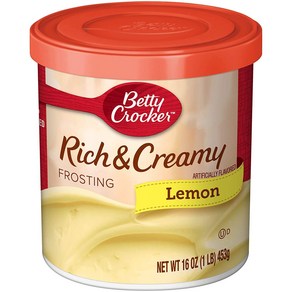 Betty Crocker Gluten Free Rich and Creamy Lemon Frosting 16 oz. 베티 크로커 프리 진하고 크리미한 레몬 프로스팅 16온스