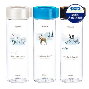 코멕스 지구를 위한 트라이탄 물병 3종, 펭귄+북극곰+순록, 550ml, 3개