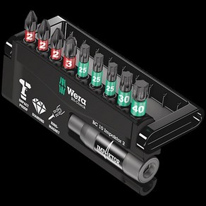 WERA 베라 임팩비트세트 Bit-Check 10 Impakto 2 10 pieces IMP DC 057682, 1개