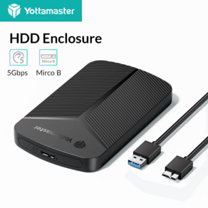 Yottamaster 6Gbps HDD 인클로저 6TB 보관함 USB 3.0 Type-C 하드 드라이브 케이스