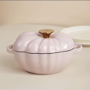 호박 법랑 주물 냄비 감성 세라믹 스튜 20cm, 핑크, 1개