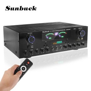 블루투스 미니 앰프 길거리공연 매장용 리시버 통기타 올인원 sunbuck av-999bt 3000w 7 채널 전력 증폭기 hifi av amp 스피커 제어 지원 3 mic fm, 11-검은색